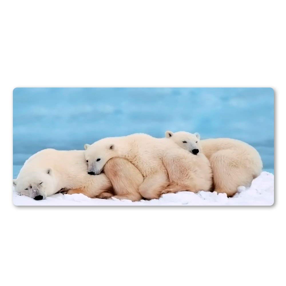 Dhsbd Mouse Pad Advanced Lockable Washable Natural Rubber Material Mousepad Super Large Size Anti-Fray Stitched Mat Cute Animal Family 900X300X2