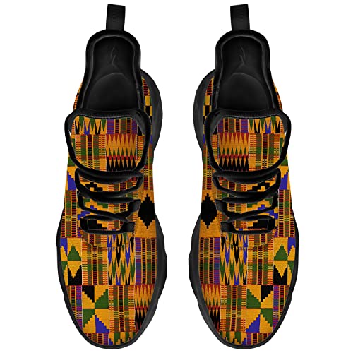 Ciadoon Kente Shoes for Men Women Road Running Shoes Athletic Walking Tennis Sneakers Breathable Shoes Gifts for Boy Girl3