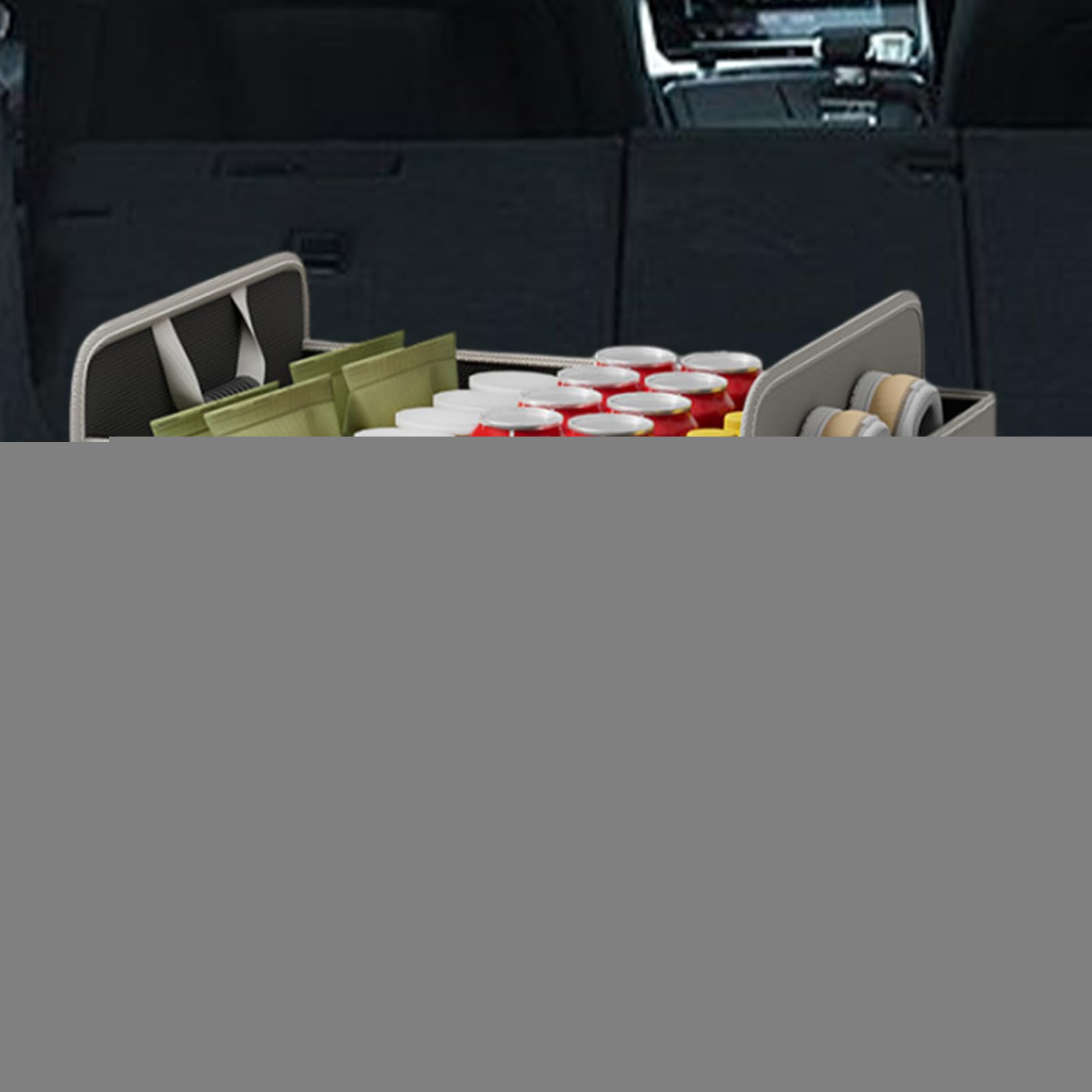 Generico Organizador plegable para maletero de coche, organizador de | maletero de coche, resistente bolsa de almacenamiento con asa, de almacenamiento de tela Oxford