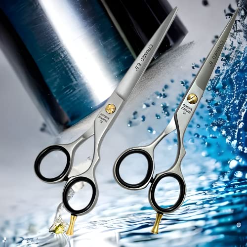PROFESSIONAL HAIRDRESSING BARBER SCISSORS PAIR GERMAN STAINLESS STEEL MADE SHEARS WITH POLISHED FINISH SIZE 6.5