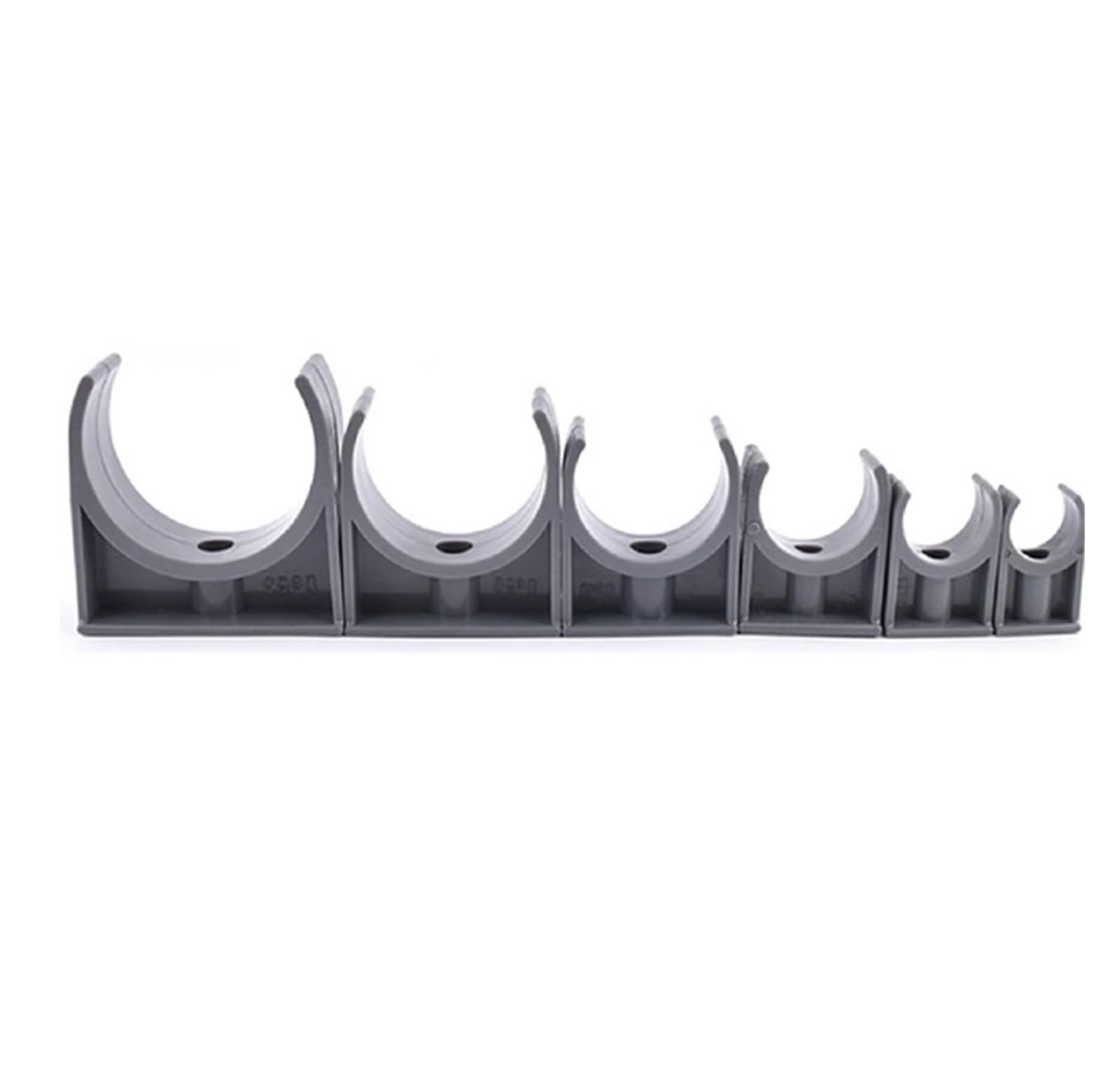 Plastikowe klipsy do węży 10 szt. 20~63mm zacisk rurowy PVC szary/biały/niebieski plastikowy zacisk w kształcie litery U uchwyt na rurę ogrodową do wody(Light Color,50mm)