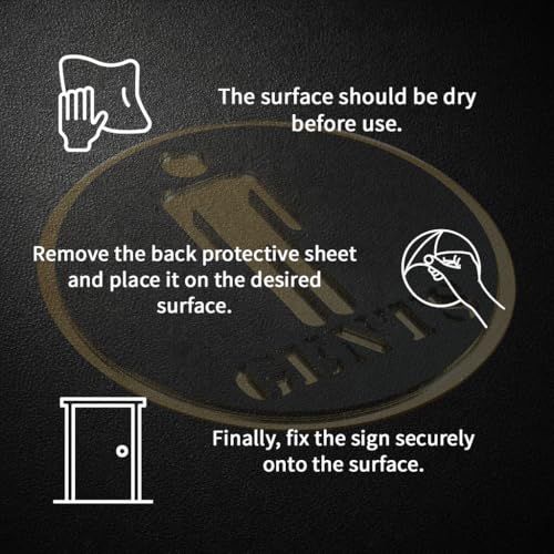 Image of Gent Round Acrylic Signage Sticker - Self-Adhesive Men Restroom Sign for Office, Storefront, Cafe, Hotel, Restaurant, Business & Shop - Premium Black Gold Label for Glass & Smooth Surfaces