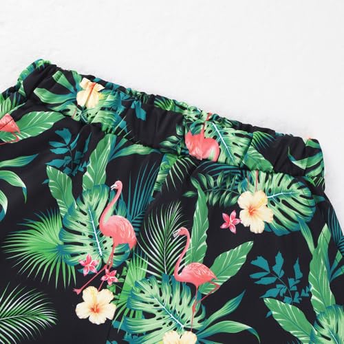 Image of Weixinbuy Boys Summer Outfits Short Sleeve Hawaiian Shirt and Shorts Vacation Set for Kids Summer Clothes Set