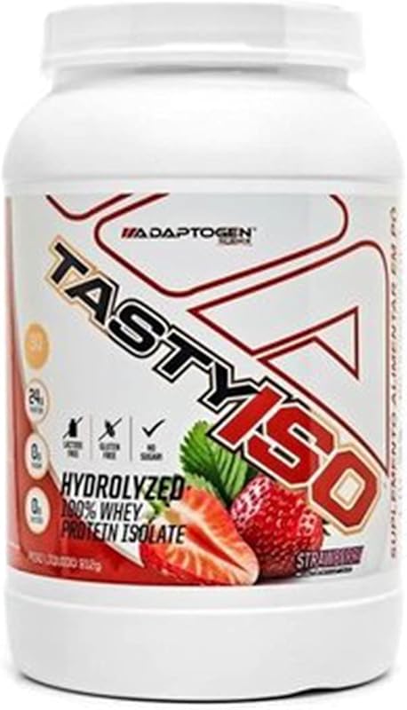 Tasty Iso Whey Protein 100% Isolado 912g Adaptogen Science Sabor:Morango