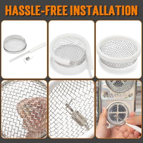 Image of TONDA RV Furnace Vent Screen, Bug Screens Heater Vent Cover for Camper with Installation Tool and Silicone Rubber, 2.8 x 1.3 Inch, 4 Pack