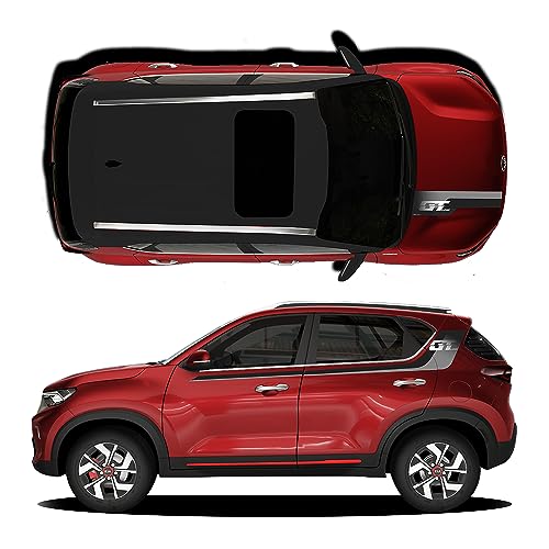 Image of GT Edition Decal Made for Kia Sonet | Colour - Intense Red | Size - 30.5 x 7 cm