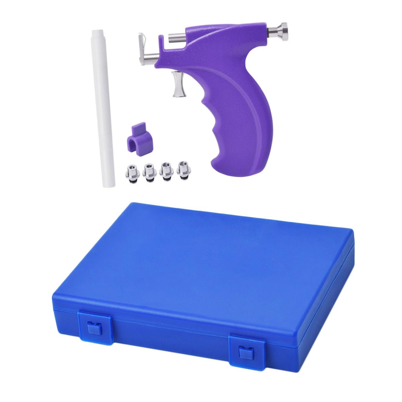 Hemobllo Kit per Piercing Orecchie in Acciaio Resistente Strumento di Sicurezza Portatile Viola Dispositivo Autoperforante per Foratura Rapida a Casa Colore Casuale Colore Casuale