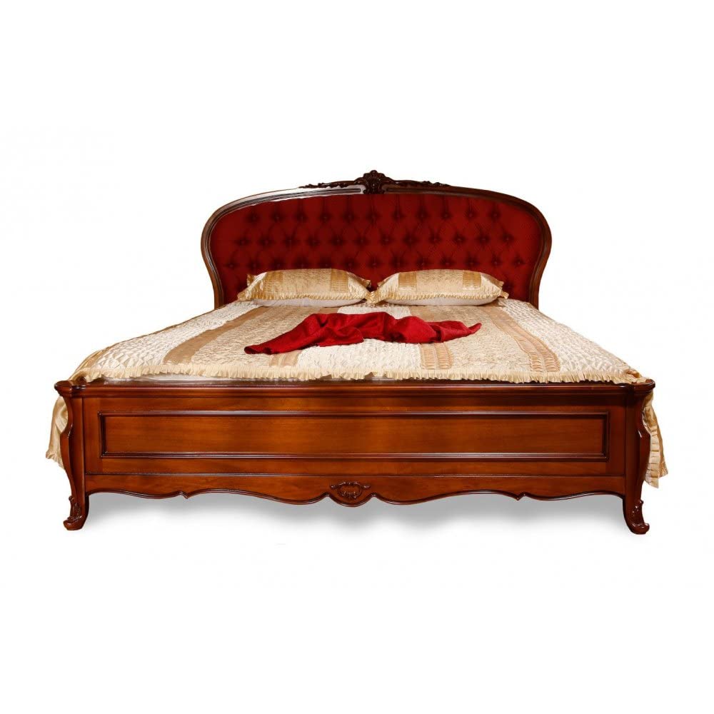 SIMEX FurnitureArcad Collection - Double bed 1800 - Solid Wood - Beech Wood Furniture, Natural Brown - Bed Room