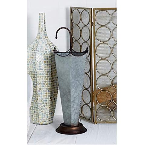 MISC Farmhouse Galvanized Iron Umbrella Stand Grey Metal Antique Cover