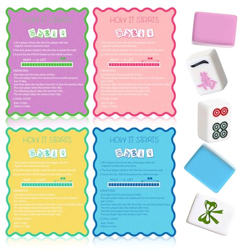 Cartas Mezcladoras Mahjong 4Pcs Plástico Colorido