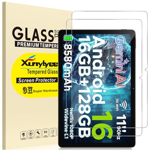 XunyLyee Schutzfolie für SVITOO P11-T/DOOGEE U11/ U11 Pro/DOOGEE Tab A9 Pro+/ Tab A9+ 11 Zoll Android Tablet Folie, 11 Zoll Android 16 15 14 Tablet Displayschutz, Panzer Schutz Glas, 2 Stück
