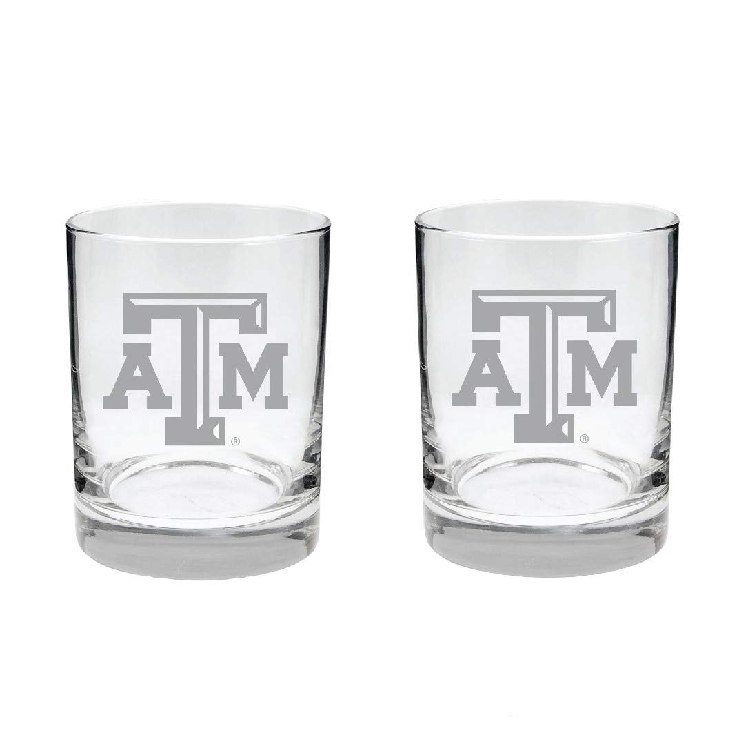 Texas A&amp;M Aggies Satin Finish Rock Glass Set of 2 14oz