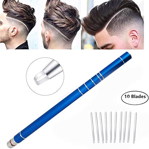 Hair Tattoo Trim Styling Face Eyebrow Shaping Device, JBLCC Engraved Pen + 10 Blades + Tweezer Hair Styling Eyebrows Beards Razor Tool/DIY Hair Tool (silver)