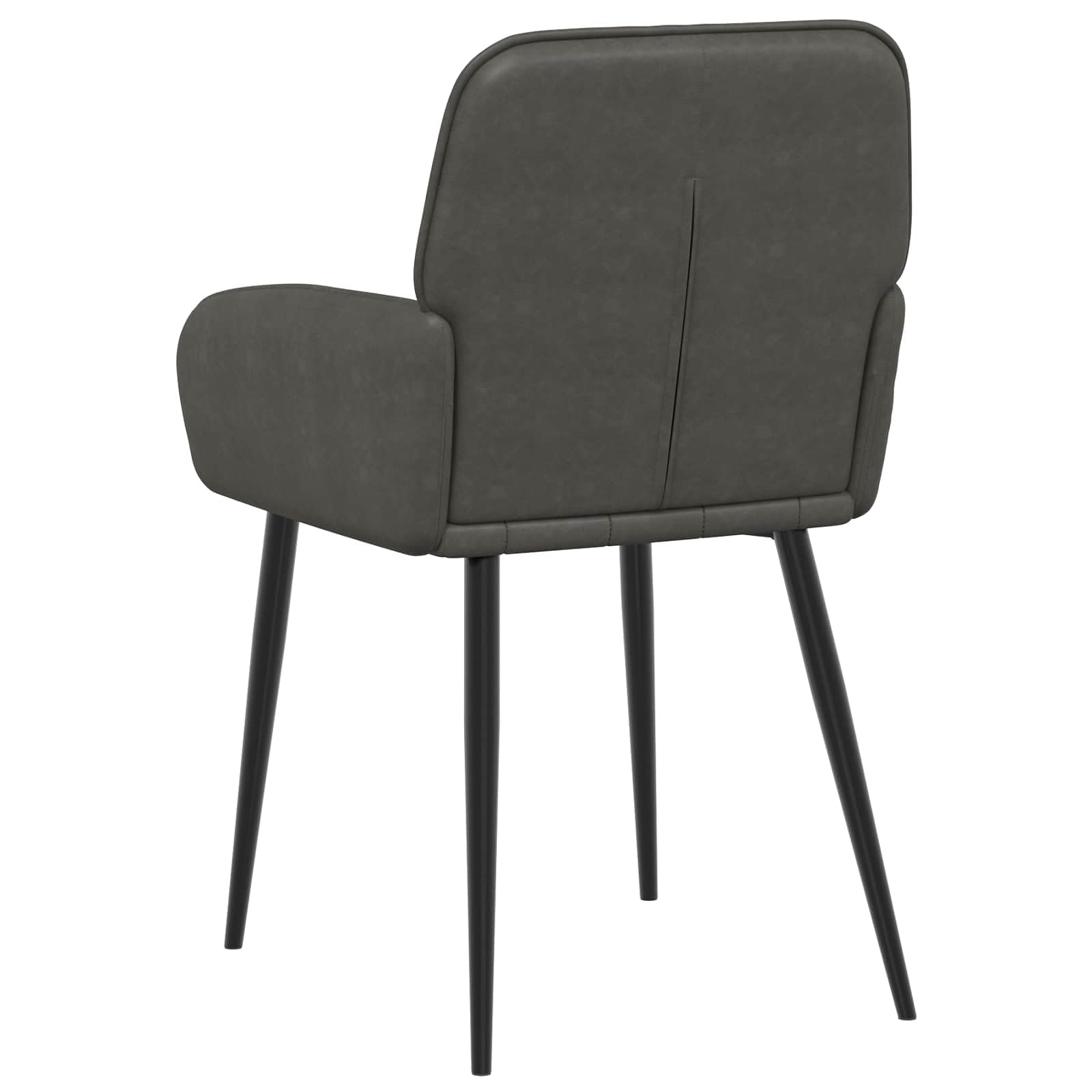 Krzesła do jadalni, zestaw 4 sztuk, kolor czarny, sztuczna skóra, 57 x 50 x 85 cm, z metalowym stelażem, ergonomicznym oparciem, podłokietnikami, wyściełane, nowoczesne wzornictwo, stabilne