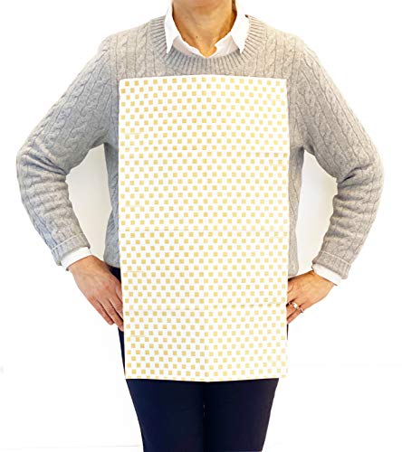 NEATsheets Disposable Adhesive Clothing Protector Bib for Adults & Kids, 100-Count, Khaki Design