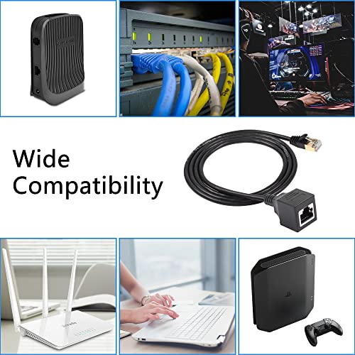SinLoon RJ45 Cat8 Ethernet Cable,Male to Female High Speed Cat8 Network Cable,40Gbps 2000Mhz SFTP Patch Cord For Router Modem Server (1M) - Image 4