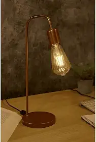 Luminária De Mesa Abajur de Cabeceira L De Quarto Sala Retro Vintage Industrial Moderno Bivolt (Rose Gold)