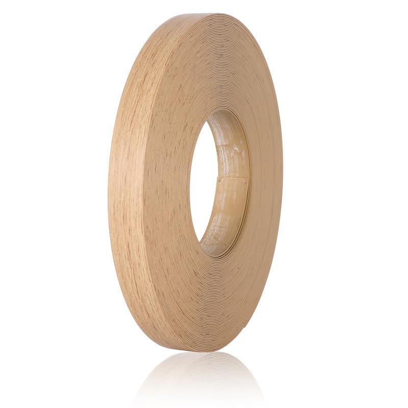 Natural Maple Edge Banding, 15/16" x 50ft PVC Edge Banding Tape, 1mm Thick Wood Grain Veneer Edging for Plywood Edge, Dresser Restoration, Kitchen Island & Wood Veneer Sheets