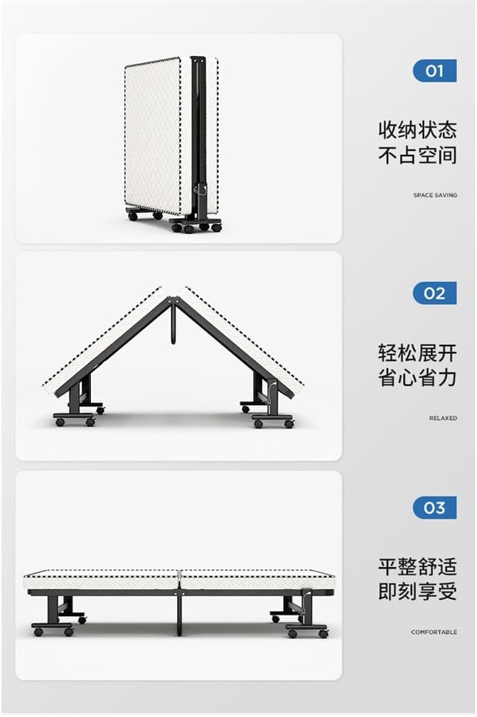 Folding Bed Single Thickened Hotel Temporary Extra Bed Office Lunch Break Latex Beds(80cm)