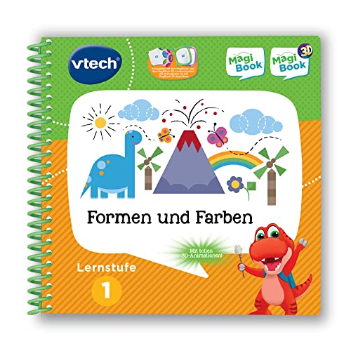Vtech 80-488904 MagiBook-Lernbuch-Bundle: 3 Bücher der Lernstufe 1 (Tierbabys 3D, Formen und Farben 3D, Zahlenspaß 3D), Lernbuch, Mehrfarbig