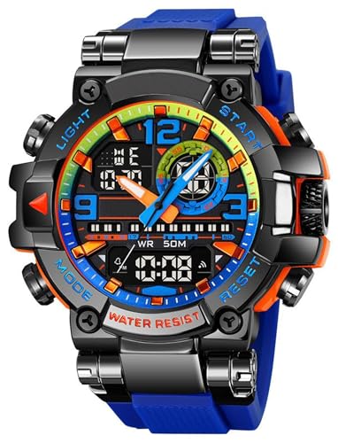 Montre sport étanche LED avec chronomètre compte à rebours alarme homme