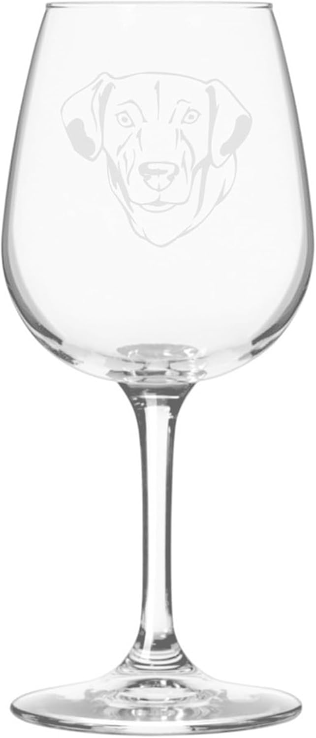Catahoula Cur Dog Themed Etched 12.75oz Wine Glass