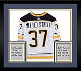 Framed Casey Mittelstadt Buffalo Sabres Autographed White Alternate 50th Anniversary Adidas...