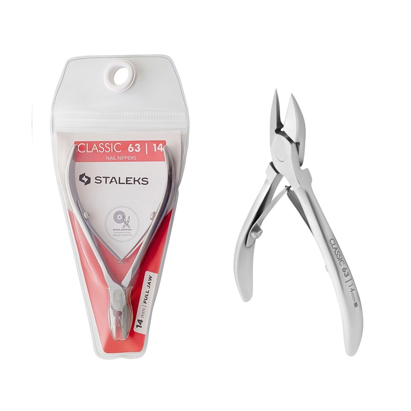STALEKS Nagelzange Classic 63-14 – ohne Absatz, 14mm Doppel-Feder, Size S