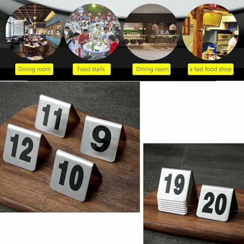 Numéros de table en acier inoxydable pour signalisation restaurant et repas
