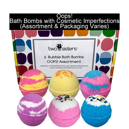 6 Cucumber Melon BUBBLE Bath Bombs in Gift Box - Large Lush Spa Fizzy Kit, Best Gift Idea for Women, Moms, Teens, Girls - Homemade by Moms in the USA - Two Sisters Spa