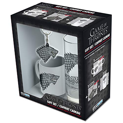 ABYstyle – Juego de Tronos – Paquete de Stark – Vaso + llavero + mini taza