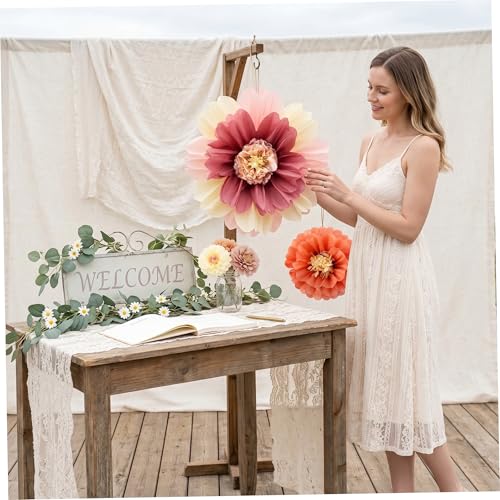 Fleurs en papier géantes décorations murales mariage et réception chic - 8