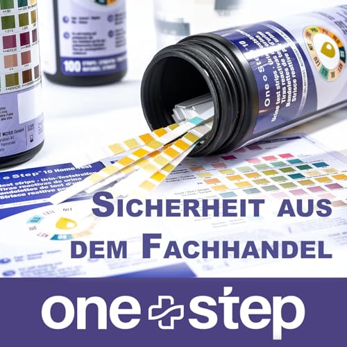 100 x One Step Urin Teststreifen für 10 Parameter I Mit Farbkarte für genaues hygienisches Ablesen I Keton, Glukose, Bilirubin, spez. Dichte, Blut, pH, Protein, Urobilinogen, Nitrit, Leukozyten