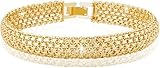 Richapex Mujeres 18K Chapado en Oro Clásico Tenis Pulseras Pulseras de moda Infinito Oro Pulsera de las mujeres Chica Joyería de Cristal (oro 2)