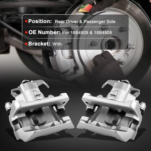 Image of cciyu Rear Left & Right Brake Calipers Assembly w /Bracket 18B4909 18B4908 2004 2005 2006 2007 For Ford For Freestar,2004 2005 2006 2007 For Mercury For Monterey