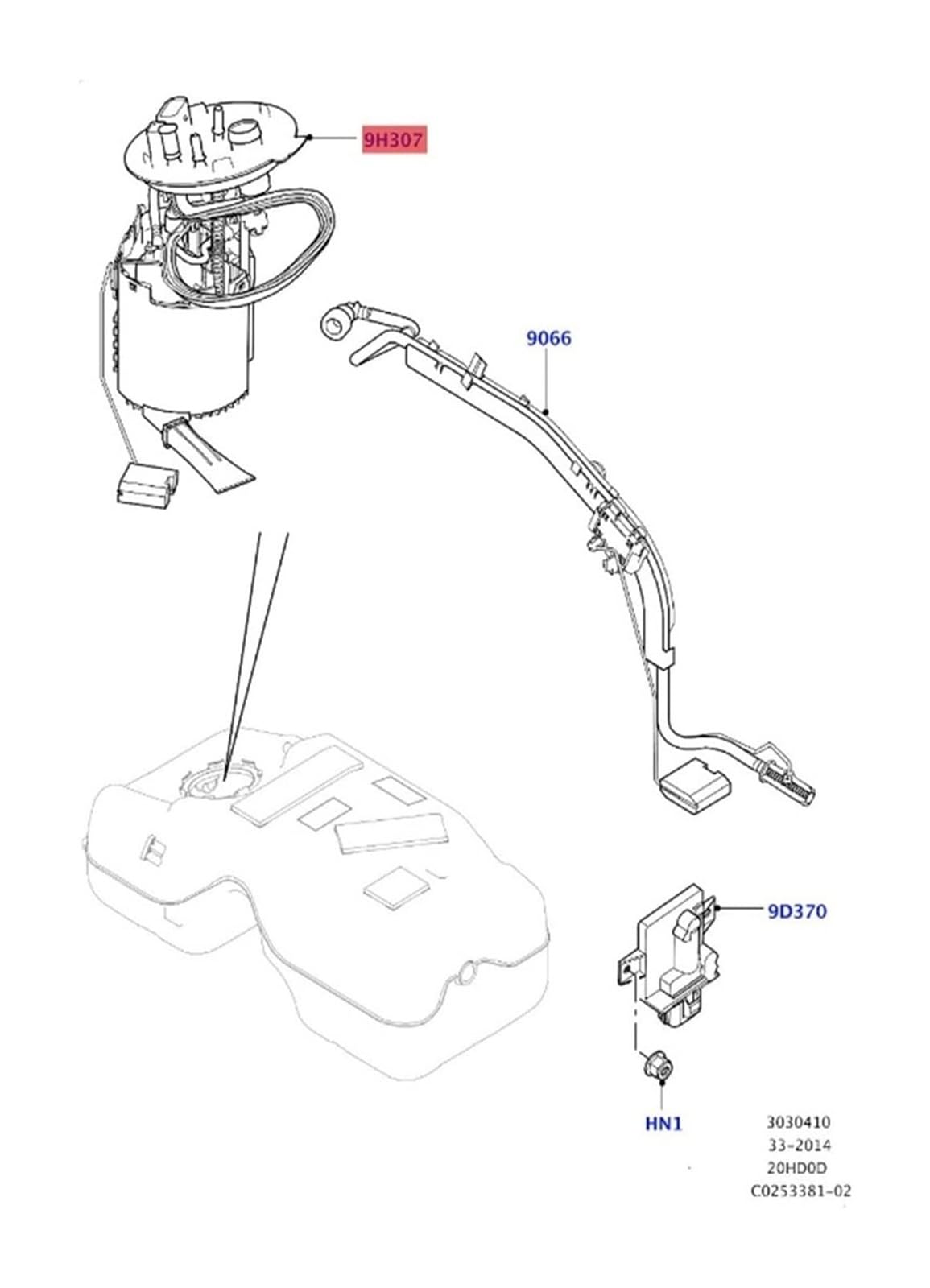 Pompa Carburante Per Land Per R&over Per Discovery Sport 2015-2018 2.0L L4 Motore Pompa Serbatoio Carburante Modulo Elettrica LR065349