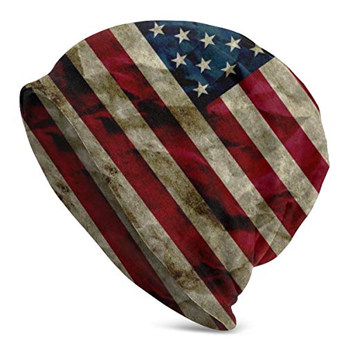 YISHOW American Flag Beanie Baggy Hat Slouchy Skull Beanie for Men Women
