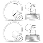 2X 34 mm Maymom Two-Piece Wide Neck Pump Parts for Spectra S1/S2 Pumps; Incl Wide Mouth Flanges; Not Original Spectra Flange