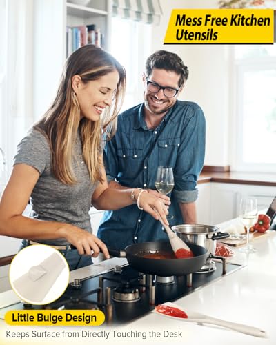 Image of BUNDLEPRO Silicone Cooking Spoons for Nonstick Cookware, One-Piece, 2 Pack