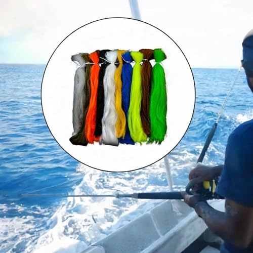 Atar moscas con fibras largas sintéticas en pack de 10 para señuelos secos y húmedos 6