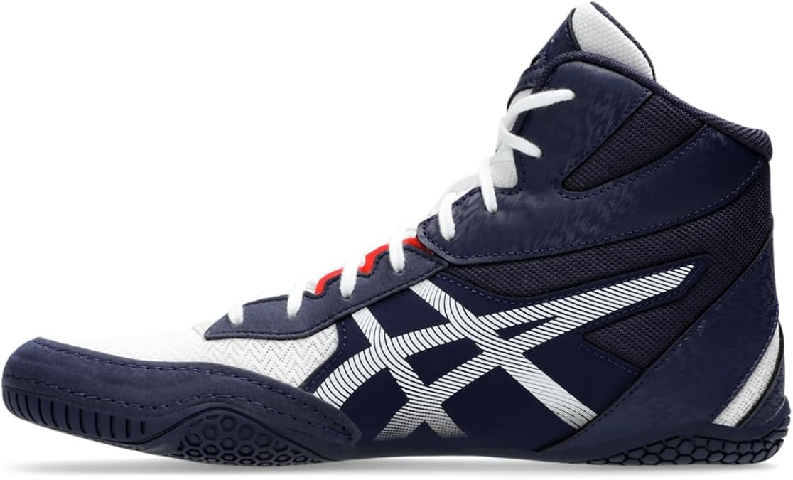 ASICS Men's MATCONTROL 3 Wrestling Shoe, White/Classic Red, 9 M US