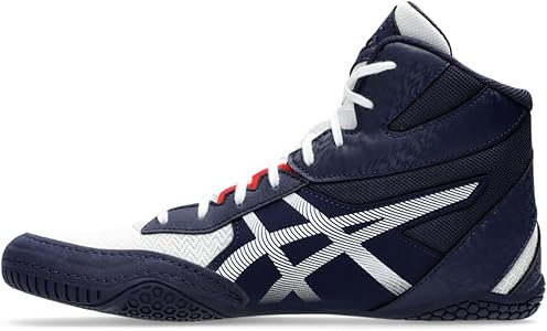 ASICS Men's MATCONTROL 3 Wrestling Shoes, White/Classic Red, 6