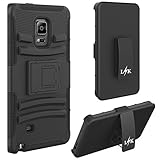 Note Edge Case, LK [Heavy Duty] Black Armor Holster Defender Full Body Protective Hybrid Case Cover with Belt Clip for Samsung Galaxy Note Edge