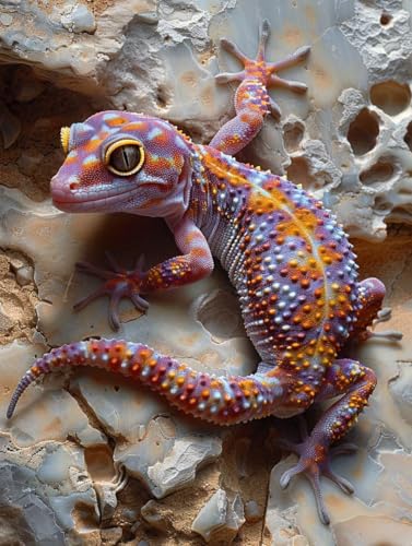 ペイントバイナンバー トカゲ ナンバーペイント 動物 大人用 初心者向け 手塗り 塗り絵 ハンドメイドクラフトアート 簡単 DIY 数字油絵 セット 含む インテリア アクリル 水彩絵の具, インテリア 壁飾り ホームデコレーション ギフト 額縁付き 80