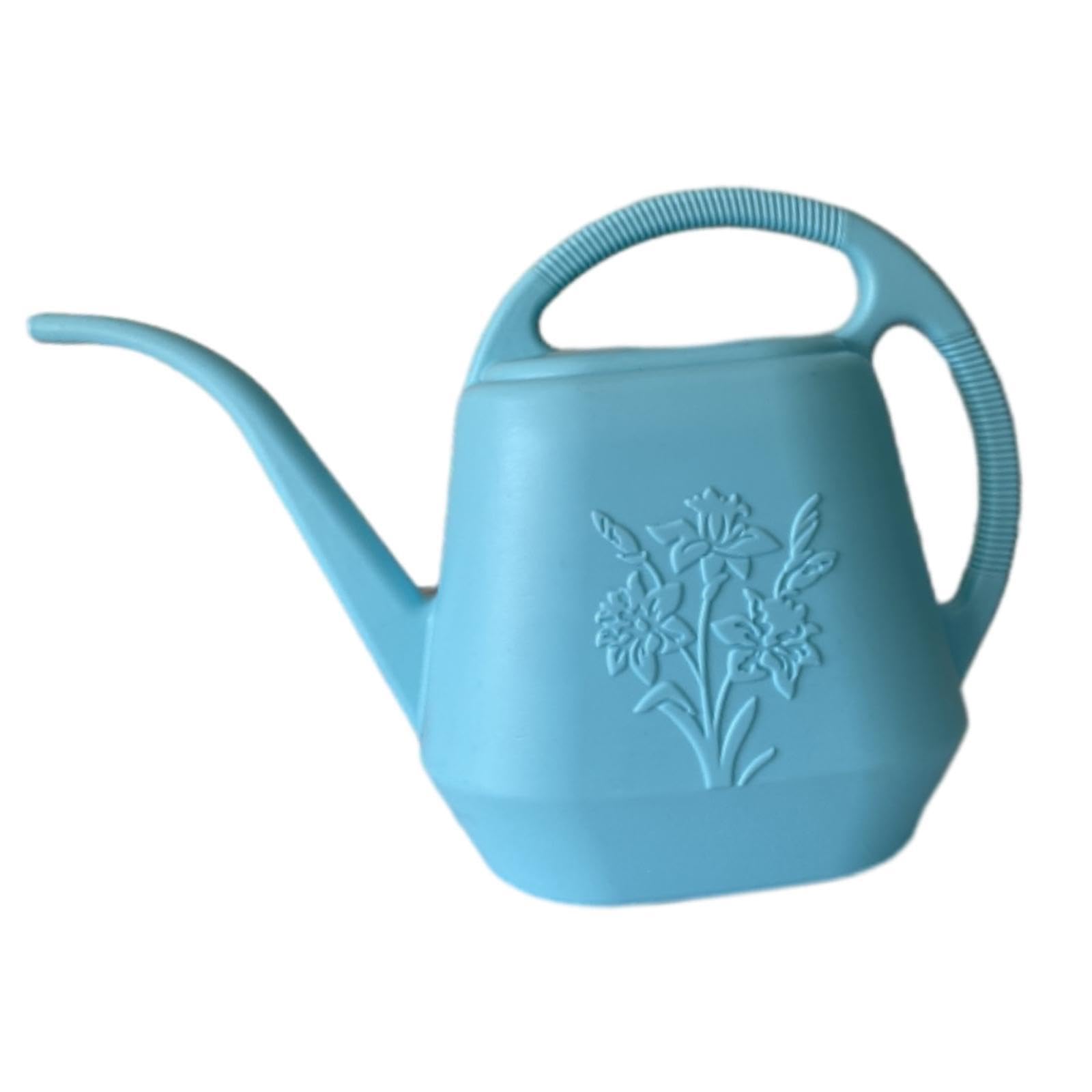 Zambuph Watering Pot Garden Watering Can Ergonomic Indoor Outdoor 4L Durable Long Spout Solution Easy To Water Plant Garden Can Indoor Outdoor Plant Flower, Blue, 38x24.5cm