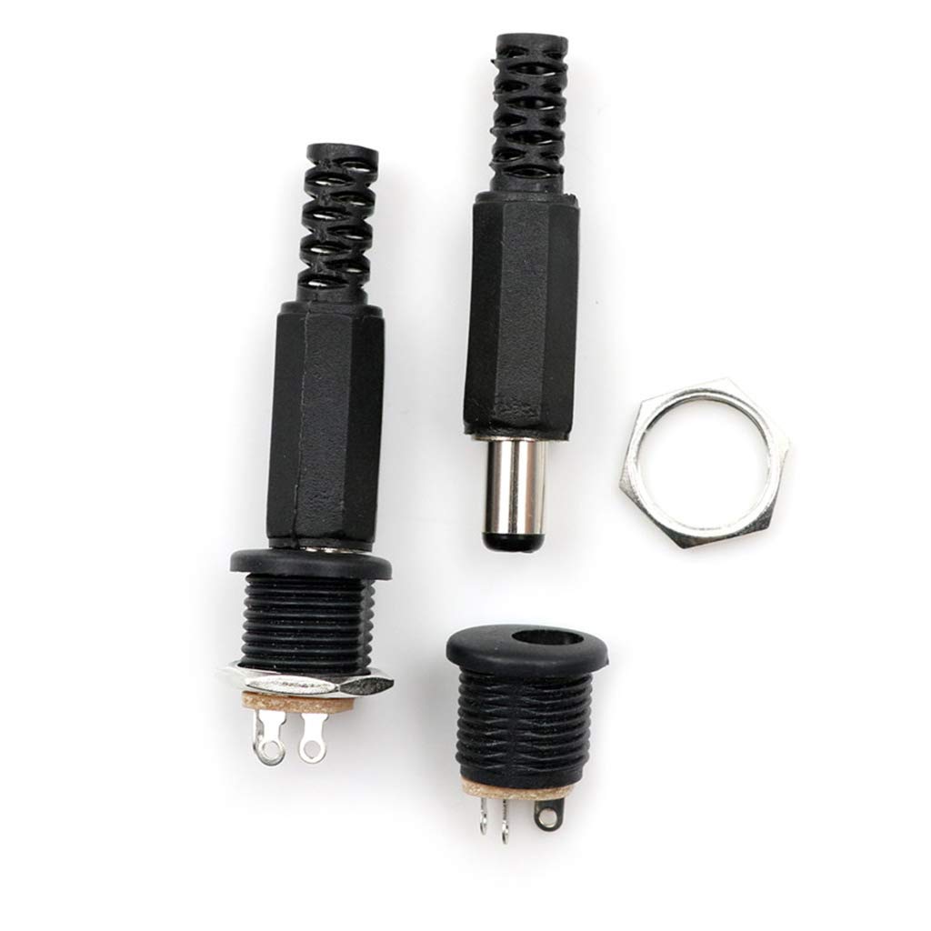 12V 3A for 2.1mm X 5.5mm Wire Power Pigtails Adapter for Connector Male Plugs + Female Socket