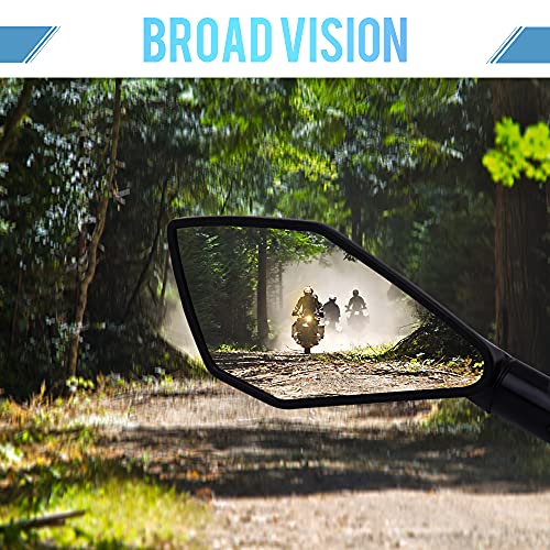 Jmtbno Universal Aluminium Motorcycle Handlebar End Mirror, 8Mm 10Mm Motorcycle Side Rearview Mirrors For Street Bike Sport Bike Dirt Bike Cruiser Chopper Scooter(Black) #TOP5