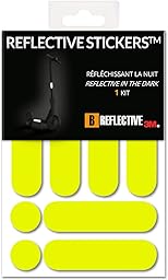 B REFLECTIVE - Kit Stickers Bandes Réfléchissants Trottinette & EDPM - Autocollants 3M Technology™ - Haute Visibilité - Discret & Design - Adhérence maximale - Jaune Fluorescent