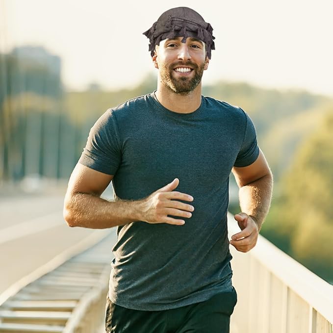 4 Pieces Satin Lined Turban Silky Head Wraps for Men, Halo Turban Mens Turban Head Scarf for Hair - Image 7