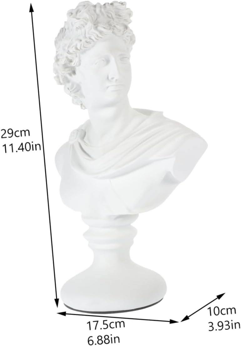 European Style Bust Statue White Resin Figurine for Decor Unique Imitation Plaster Sculpture for Desktop Decoration